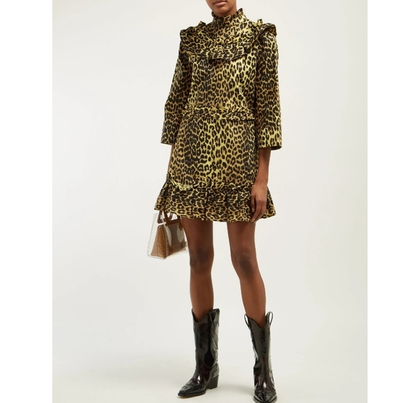 Ganni Dresses & Skirts - Ganni Animal Print Cotton Dress